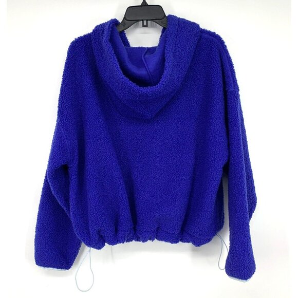 Wild Fable Jacket Blue Half Zip Faux Sherpa Anorak Hooded NWT - Picture 6 of 9
